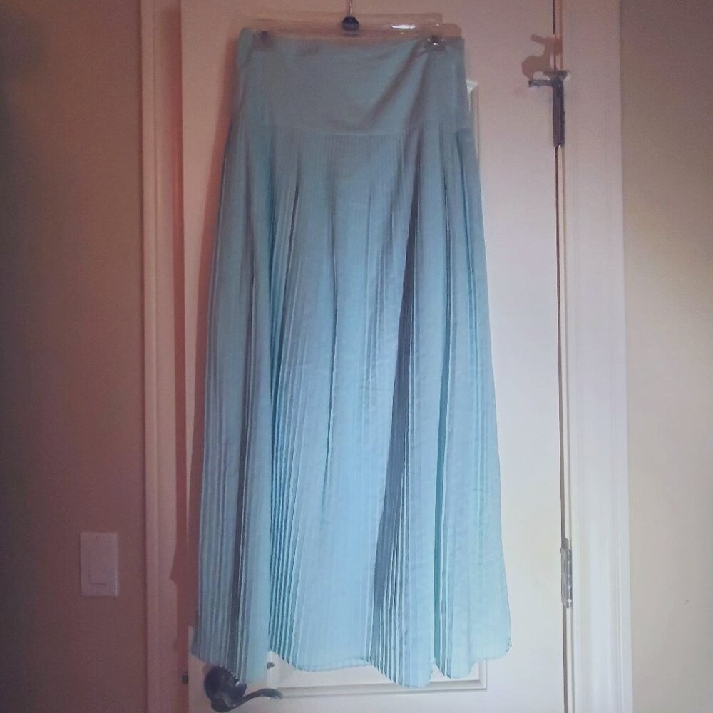 Seafoam Pleated Maxi Skirt